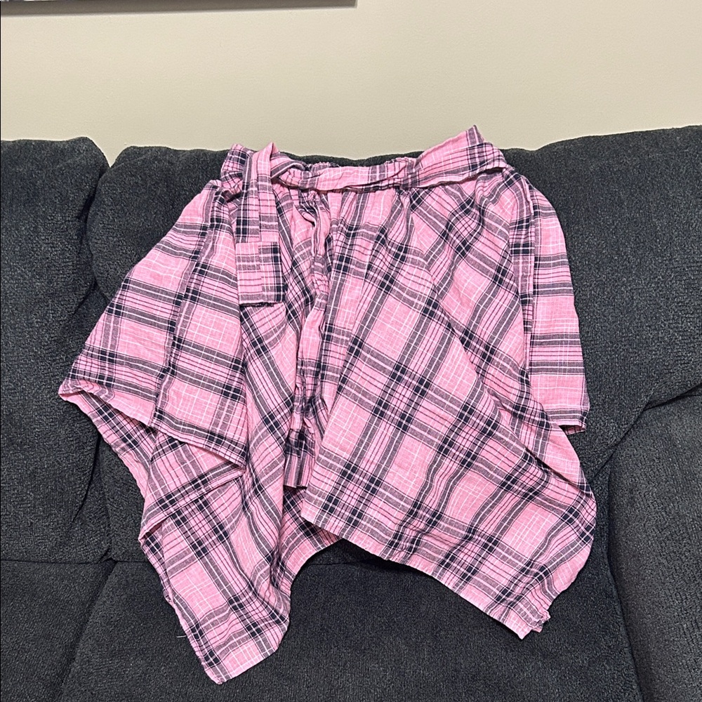 Pink Plaid Skirt